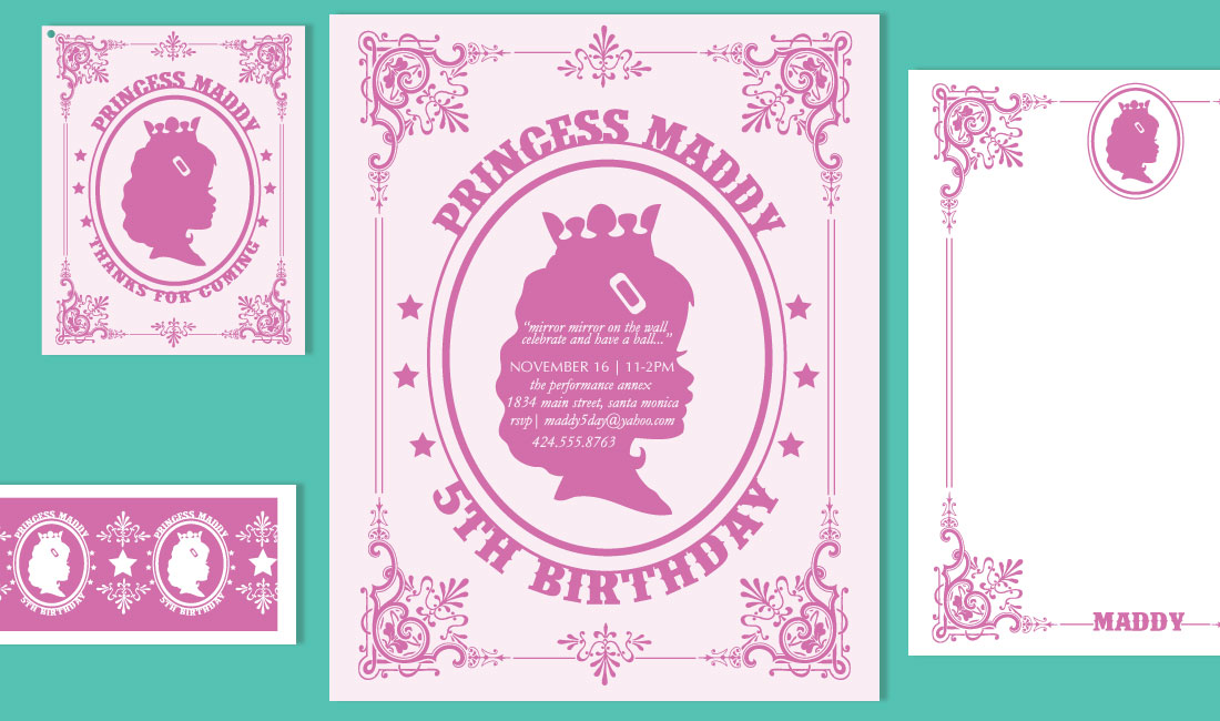 Princess Birthday Invitation Set