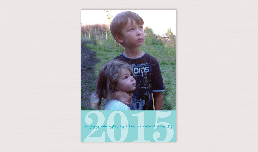 Holiday Photo Cards Simple Year Color Block